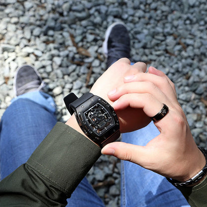 Montre Homme BAOGELA Tête de Mort Pirate - Montre Quartz Militaire Silicone Étanche