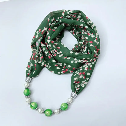Foulard Collier Mousseline Multicolore Femme - Bijou Statement Neckerchief Bohème Hijab