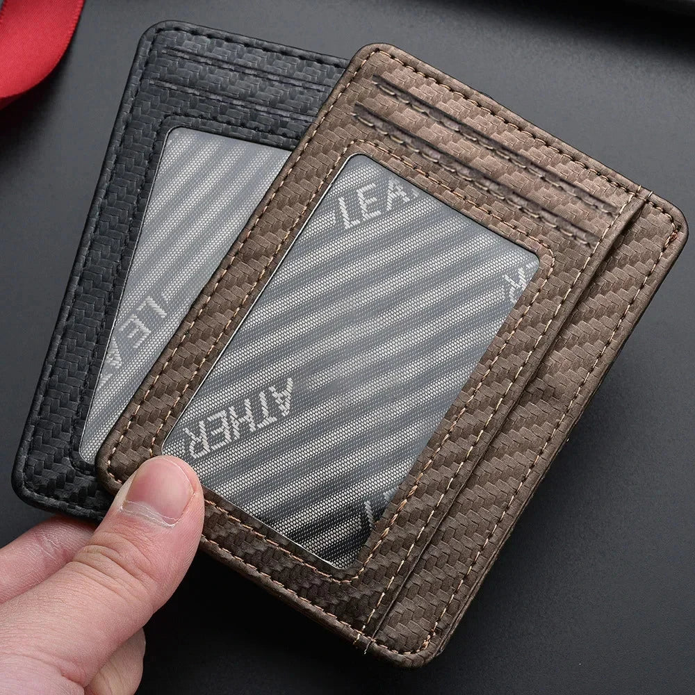 Portefeuille Homme Slim RFID Blocking - Porte-Cartes Minimaliste Cuir PU Poche Avant