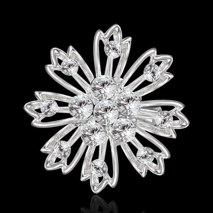 Broche Fleur Rétro Mode Cristal Strass – Pin's Bijou Mariage Rendez-vous Soirées Femme