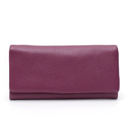 Portefeuille Femme Bifold Cuir Véritable - Multi-Cartes avec Compartiment Téléphone