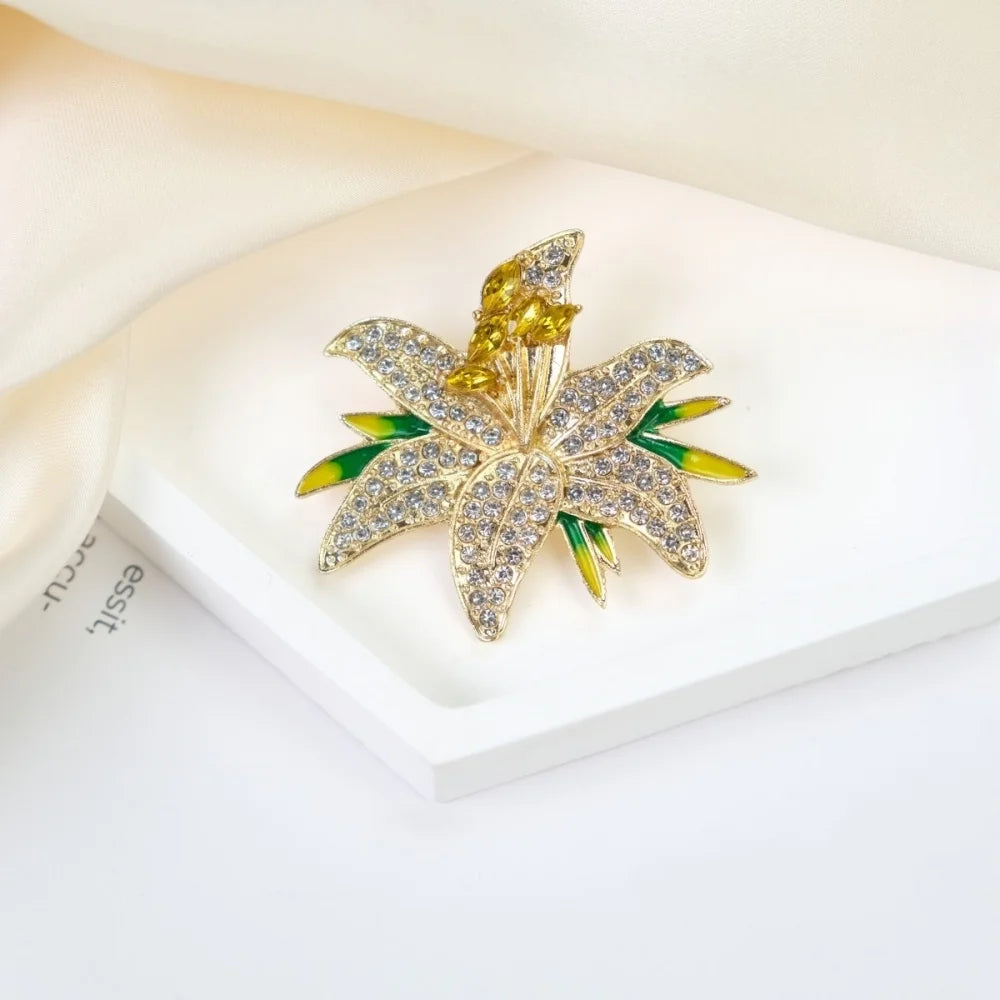 Broche Cœur Amour Perle Fleur Tulipe Luxe – Pin's Corsage Alliage Élégant Mariage Femme