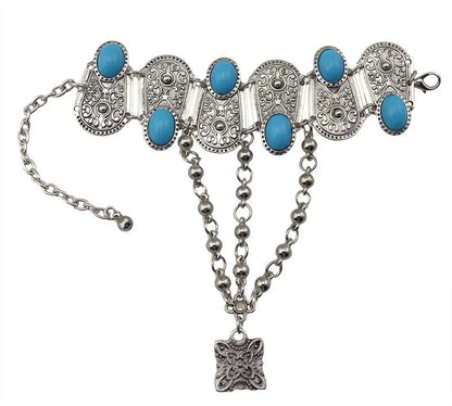 Bracelet Jonc Ethnique Tribal Turquoise - Inspiration Indienne et Africaine