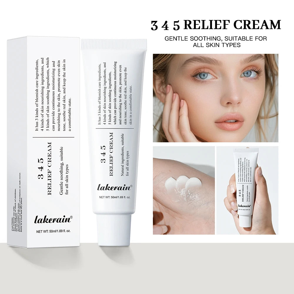 Crème Apaisante Relief 345 - Hydratante Anti-Imperfections Nourrissante Soin Peau Sensible Beauté