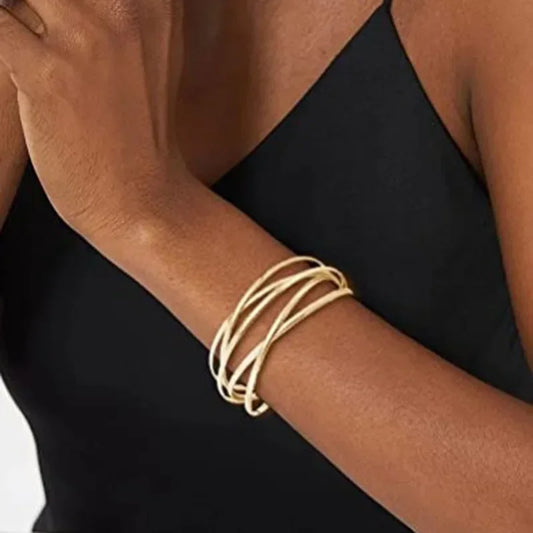 Bracelet Manchette Charm Femme – Alliage Ajustable, 4 Finitions Luxe