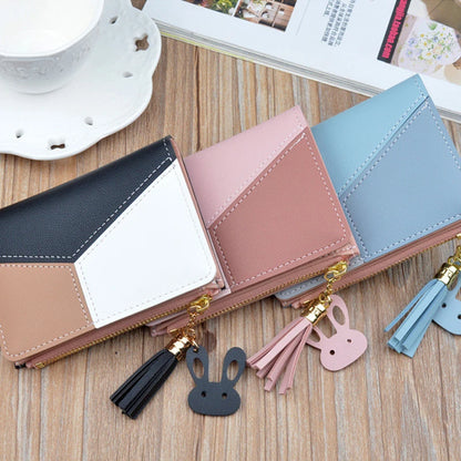 Portefeuille Femme Court Cuir PU Noir - Porte-Monnaie Pliable Compact avec Porte-Cartes
