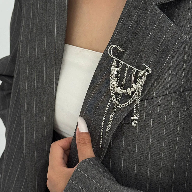 Broche Chaîne Pompons Irréguliers - Accessoire Multifonction Pantalon