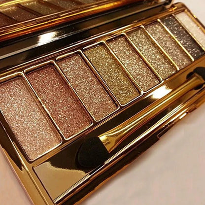 Palette Fards Paupières Nude 9/10 Couleurs K-Beauty - Maquillage Yeux Coréen Shimmer Smokey Mat Longue Tenue