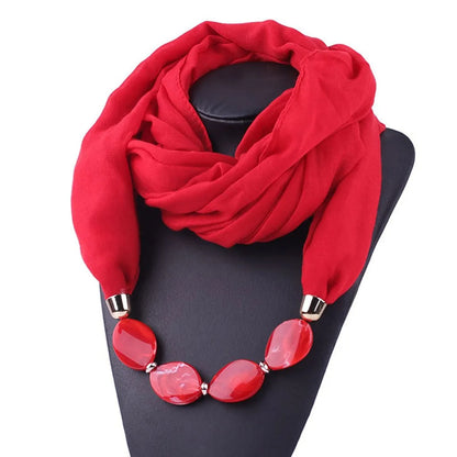 Foulard Collier Ethnique Coton Lin - Accessoire Mode Pendentif Doux
