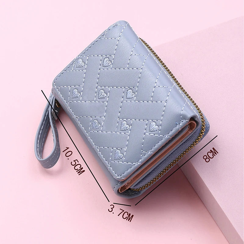 Portefeuille Femme Kawaii Mignon - Petit Porte-Monnaie Cuir Rose Designer