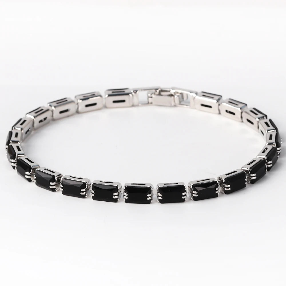 Bracelet Plaqué Or 18K Zircons Arc-en-Ciel – Luxe Micro-Pavé Étanche