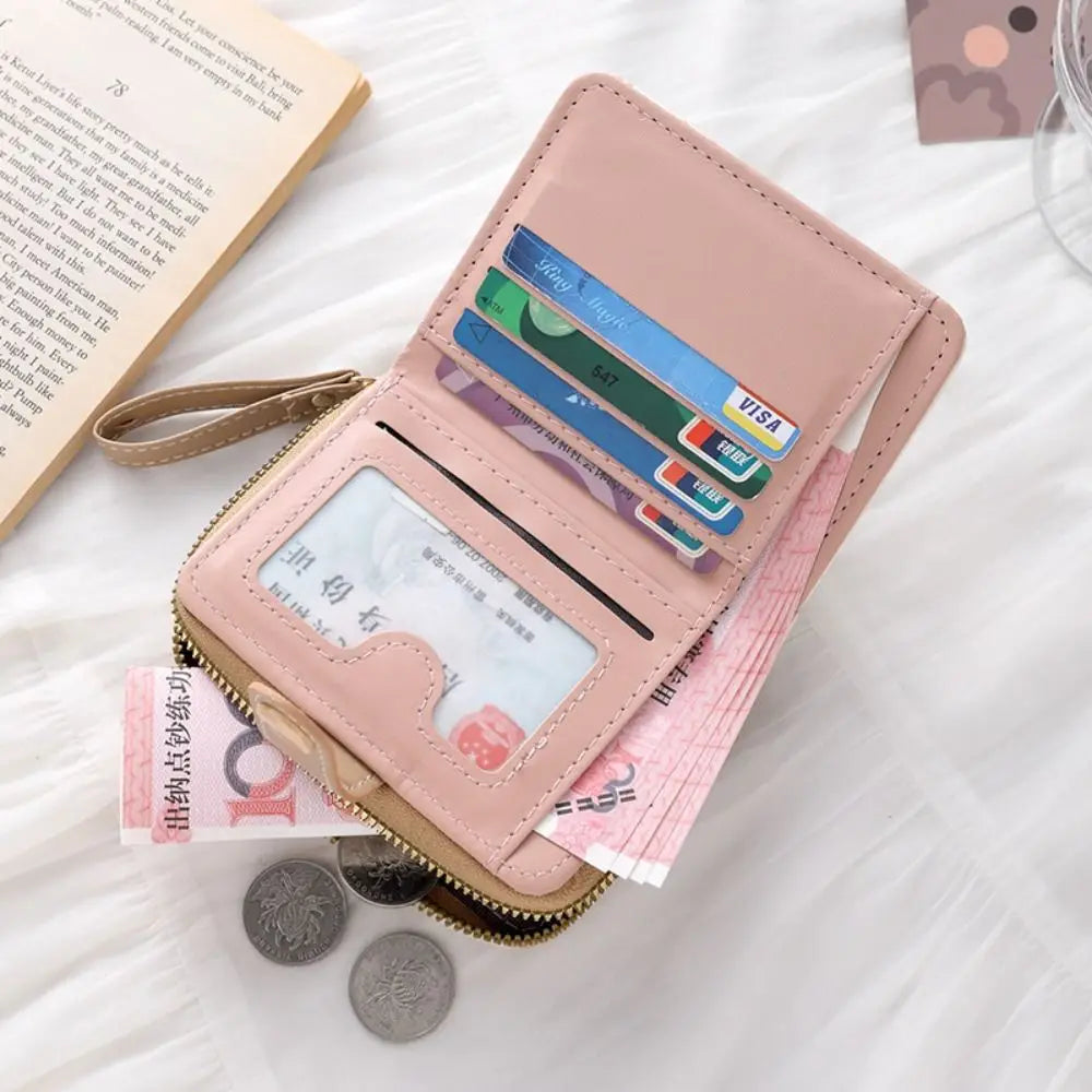 Portefeuille Femme Chat Mignon Cuir PU - Porte-Monnaie Court Grande Capacité Voyage