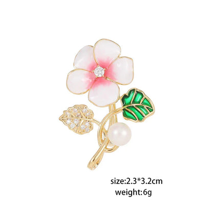 Broche Florale Romantique – Pin Élégant Rose Pivoine Iris