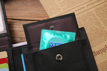 Portefeuille Homme Cuir Véritable - Porte-Cartes Court Premium Noir
