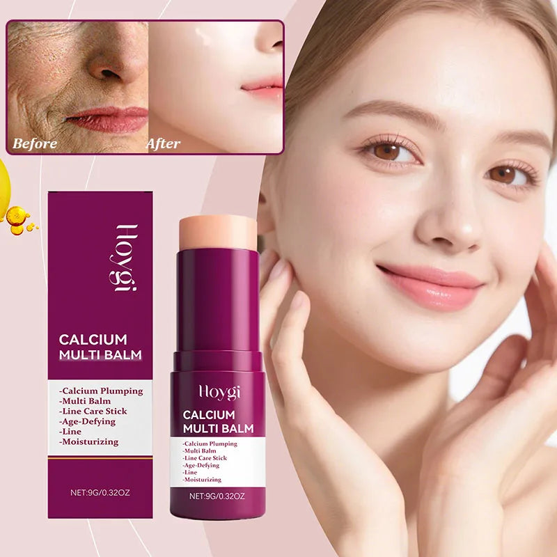 Baume Multi-Usages Calcium Volume 1pc - Stick Visage Yeux Collagène Hydratant Anti-Rides Pré-Maquillage K-Beauty