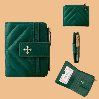 Portefeuille Femme Tri-Fold RFID Blocking - Porte-Cartes Court Motif Floral Baellerry