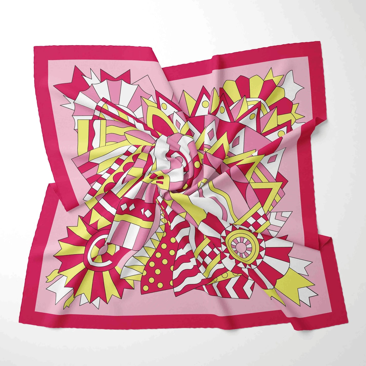 Foulard Carré Mousseline 70x70cm Femme - Écharpe Soie Imprimé Tête Cheveux Kerchief Mode