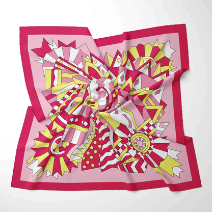 Foulard Carré Mousseline 70x70cm Femme - Écharpe Soie Imprimé Tête Cheveux Kerchief Mode