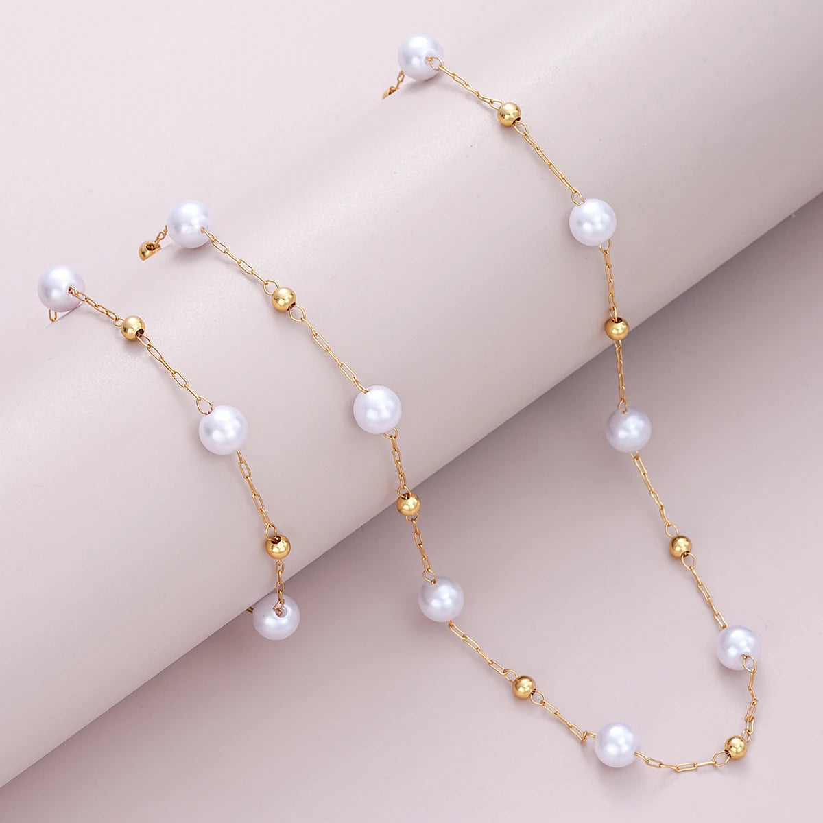 Ensemble Collier Bracelet Croix Perles Doré – Bijoux Bohème Classique