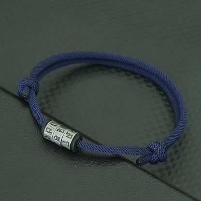 Bracelet en Corde Tressée avec Symbole Mystique - Perles Fait Main Ajustable pour Homme