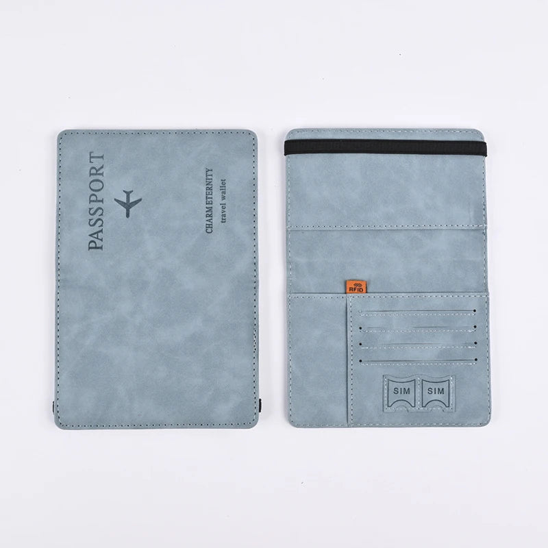 Portefeuille Homme Cuir PU Passeport Voyage - Porte-Cartes Business Accessoires Voyage