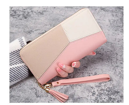 Portefeuille Femme Cuir Long Zippé - Grande Capacité Multifonction avec Compartiment Téléphone