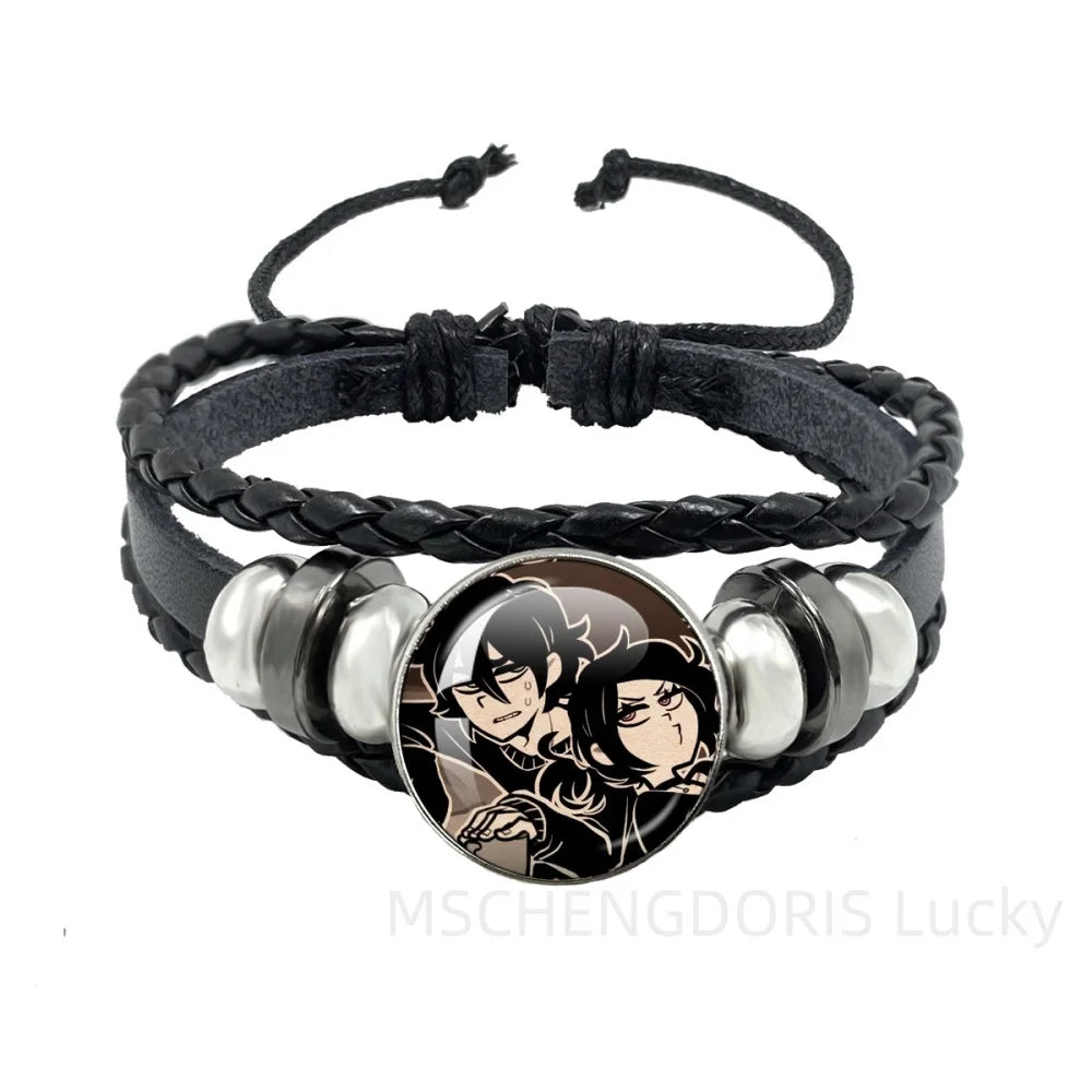 Bracelet Gaming Coffin Andy Leyley – Cuir Multicouche Tressé Noir Unisexe