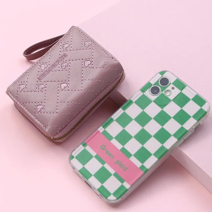 Portefeuille Femme Mignon Cœur Brodé Cuir PU - Trifold Multi-Cartes avec Porte-Monnaie