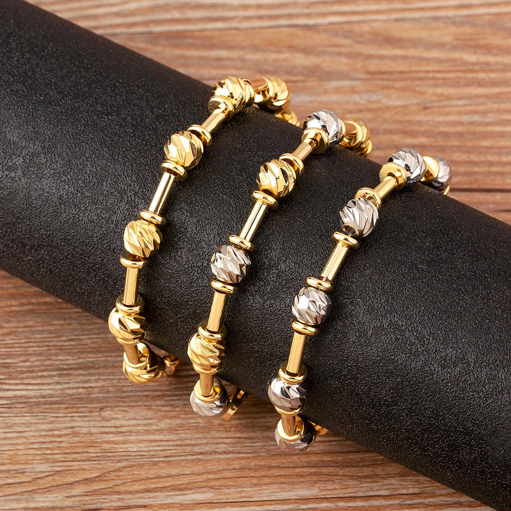 Bracelet Perles CZ Fait Main Ajustable – Chaîne Cuivre Polyvalent Femme