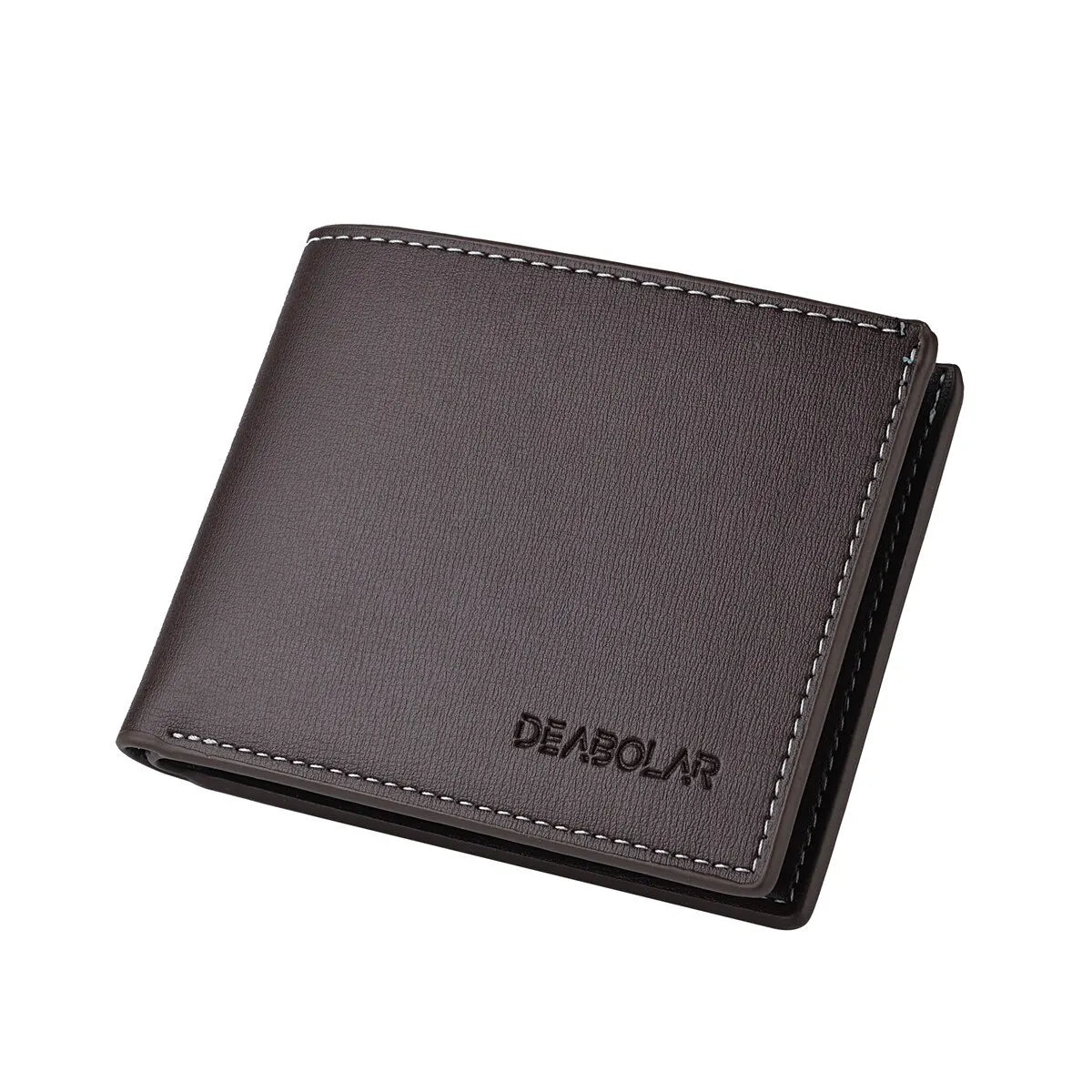 Portefeuille Homme Cuir PU Court Slim - Porte-Cartes Pliable Jeune Homme