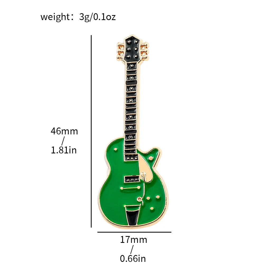 Broche Guitare Instrument Musical Amusante Émaillée – Pin's Badge Kpop Rock Musique Unisexe