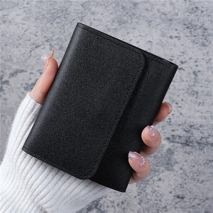 Portefeuille Femme Compact Rose - Mini Porte-Monnaie Cuir PU avec Fermoir et Compartiment Pièces