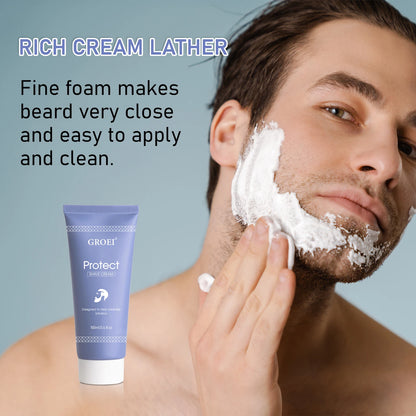 Crème à Raser Protect 100ml - Formule Douce Hydratante Peau Sensible Réduit Irritations Mousse Riche Rasage