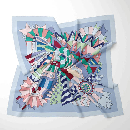 Foulard Carré Mousseline 70x70cm Femme - Écharpe Soie Imprimé Tête Cheveux Kerchief Mode