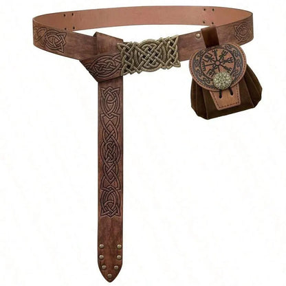 Sacoche Banane Steampunk Homme Cuir PU - Sac Ceinture Médiéval Punk Porte-Monnaie Cosplay Vintage