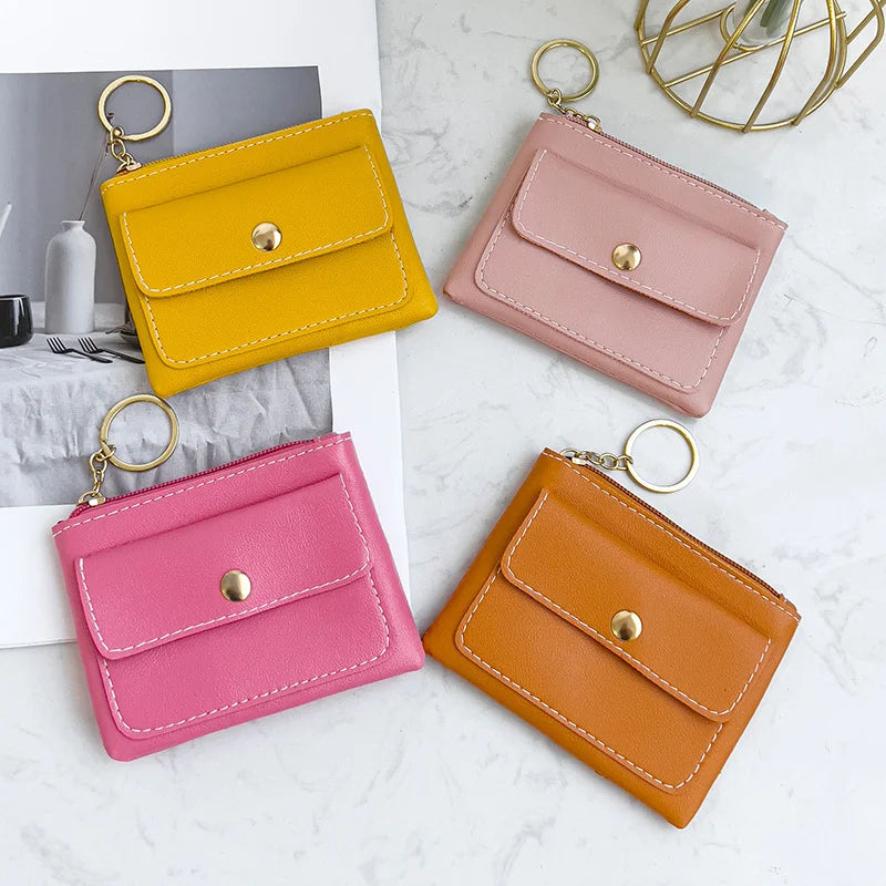Portefeuille Femme RFID Blocking Trifold Multi-Cartes - Porte-Monnaie Zippé Porte-Clés Sécurisé
