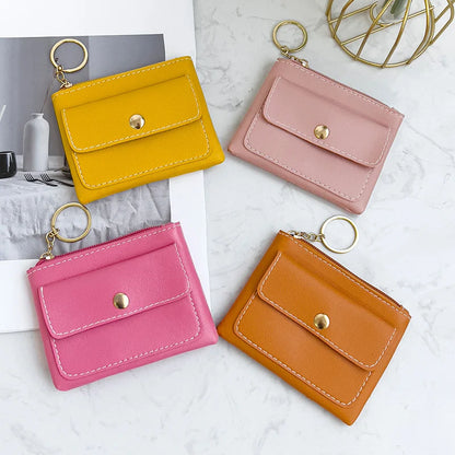 Portefeuille Femme RFID Blocking Trifold Multi-Cartes - Porte-Monnaie Zippé Porte-Clés Sécurisé
