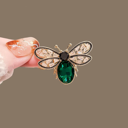 Broche Papillon Perles Blanches Strass Luxueuse – Pin's Cristaux Corsage Costume Femme