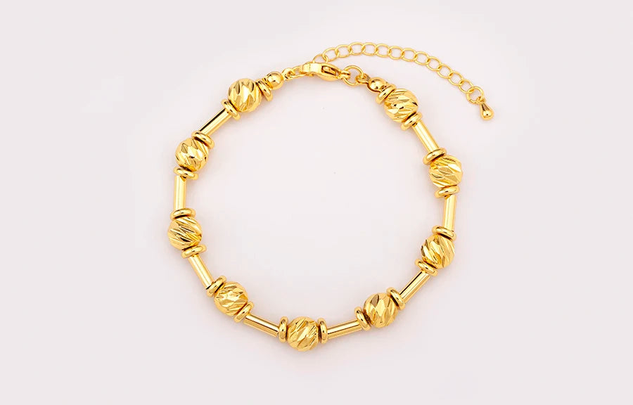 Bracelet Perles CZ Fait Main Ajustable – Chaîne Cuivre Polyvalent Femme
