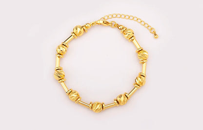 Bracelet Perles CZ Fait Main Ajustable – Chaîne Cuivre Polyvalent Femme