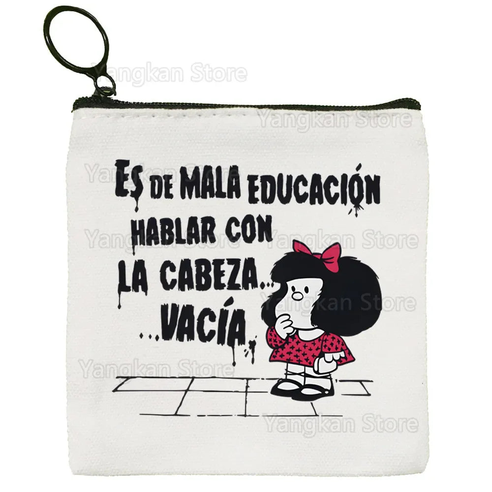 Portefeuille Vintage Mafalda Porte-Monnaie - Porte-Carte Multifonction Garçon Fille Unisexe Rétro