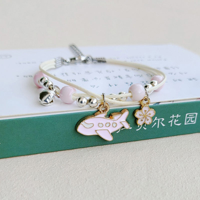 Bracelet Lapin Cartoon Mignon Simple Cristaux – Charm Perles Ajustable Enfants Amies