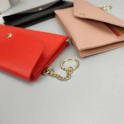 Portefeuille Femme Long Cuir PU - Porte-Cartes Multi-Poches Clutch Élégant Rouge