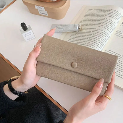 Portefeuille Long Femme Enveloppe Cuir PU - Clutch Fermeture Éclair Multi-Fonctions