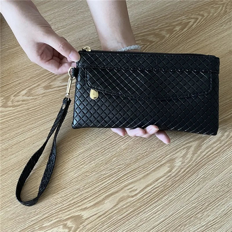 Portefeuille Femme Long Classique Cuir PU Bracelet - Clutch Bag Grande Capacité Téléphone Fashion Simple