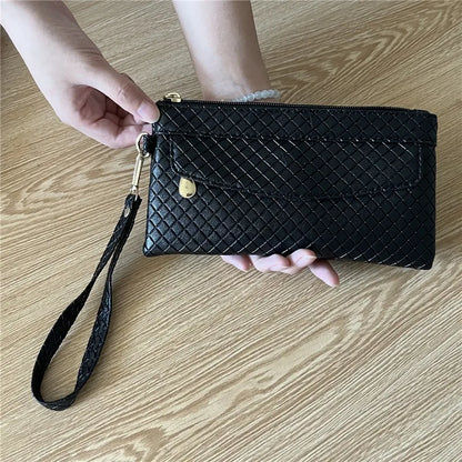 Portefeuille Femme Long Classique Cuir PU Bracelet - Clutch Bag Grande Capacité Téléphone Fashion Simple