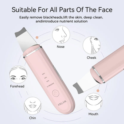 Nettoyeur Peau Ultrasonique ANLAN - Spatule Peeling Facial Pores Machine Lifting Visage