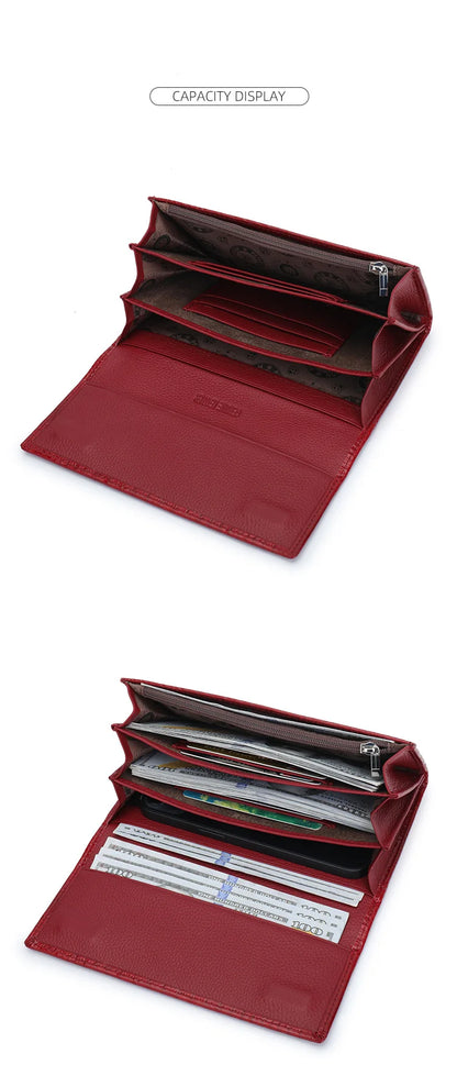 Portefeuille Femme Cuir Verni Noir - Porte-Monnaie Magnétique avec Fermoir Hasp Élégant