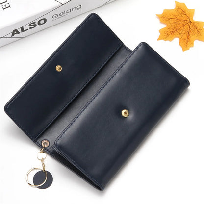 Portefeuille Long Femme Tri-Fold Cuir PU - Clutch Multi-Fonctions Porte-Cartes