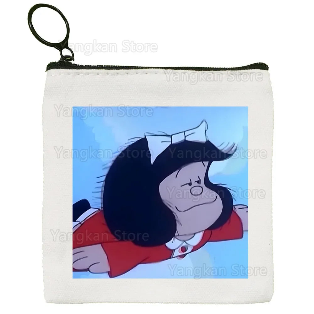 Portefeuille Vintage Mafalda Porte-Monnaie - Porte-Carte Multifonction Garçon Fille Unisexe Rétro